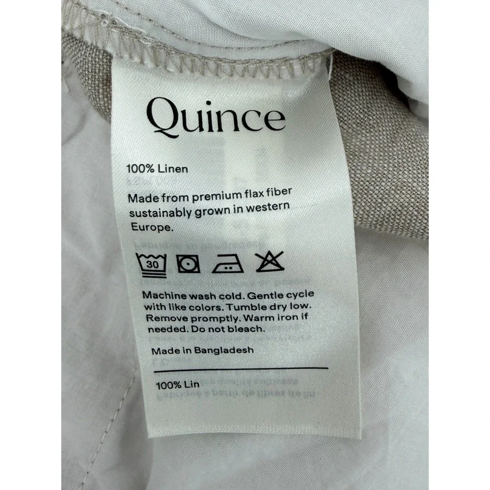 Quince 100% European Linen Trousers Mens 36x34 Flax Beige NWT Minimalist Neutral